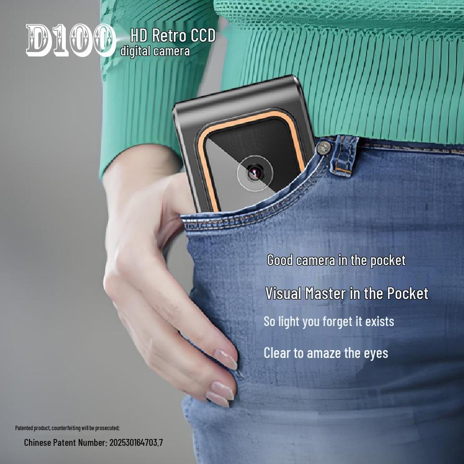 HD Retro D100 Pocket Camera for Photography, Vlogging, and Photo Printing