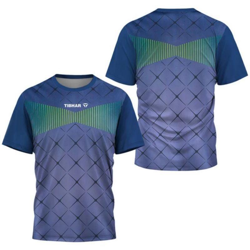 New fashionable men's outdoor sports table tennis short sleeved top lightweight breathable quick drying men's tennis T-shirt