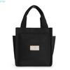 X7XC Convenient Canvas Lunch Bag with Multiple Compartments Japanese Handbag Perfect for Carrying Your Belongings
