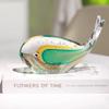 Small Sea Animal Adornment Sculpture Blue Glass Dolphin Figurines Creative Shape Crafts Decorations Decor Crafts Accessories