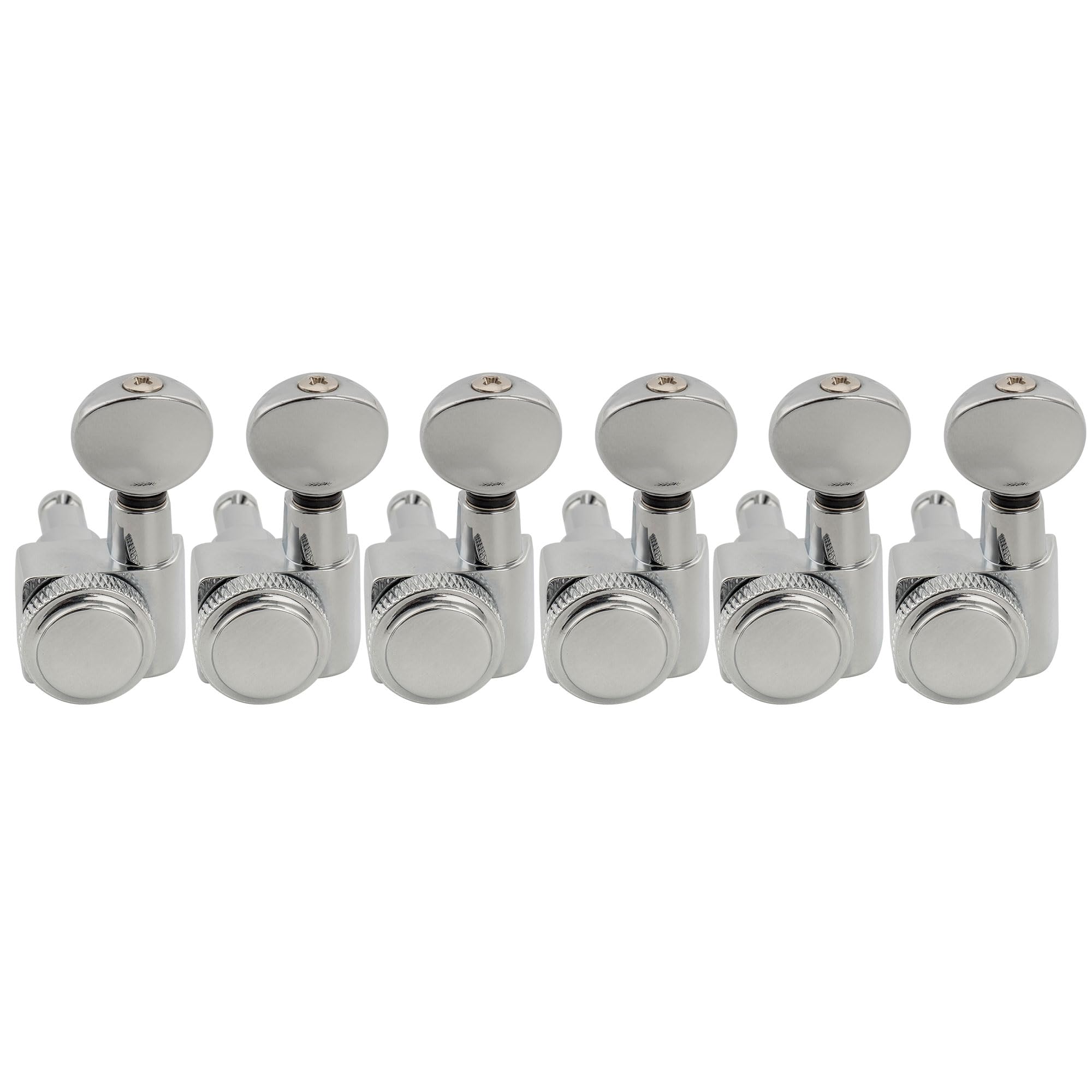 

Musiclily Pro R18K Блокирующие колки Винтажные Овальные для Электрогитар Fender Stratocaster и Telecaster Леворукие 6-в-ряд 2-контактные, Передаточное число 18:1,