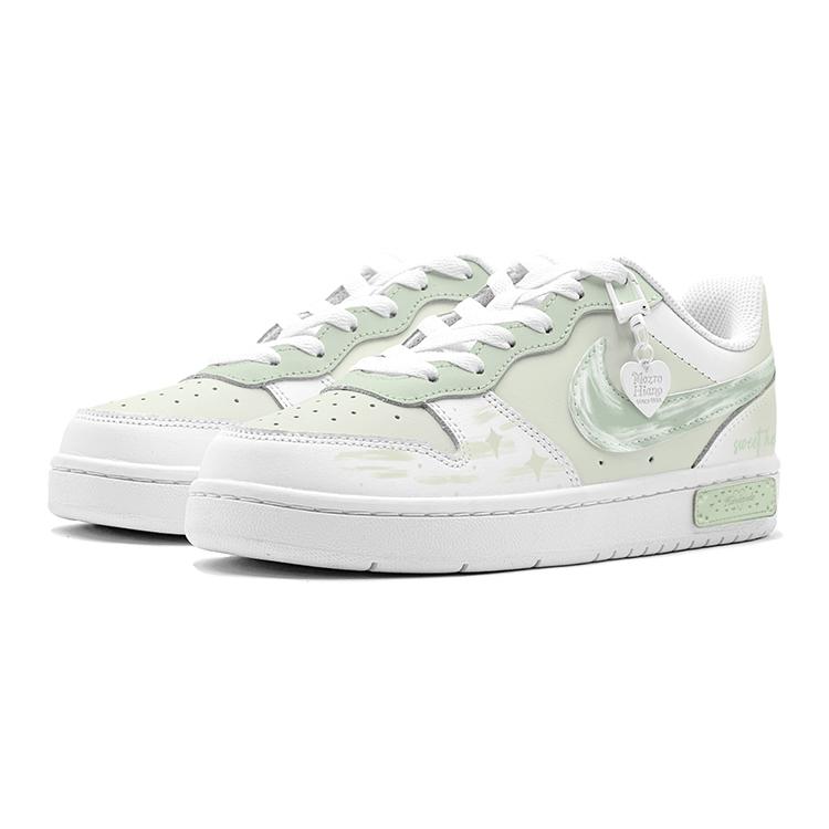 Nike Court Borough Spring Renewal, Outing Season, Spring Star Low Top Skateboard Shoes Women's Green White BQ5448-100(TeamS2-S-BOX)