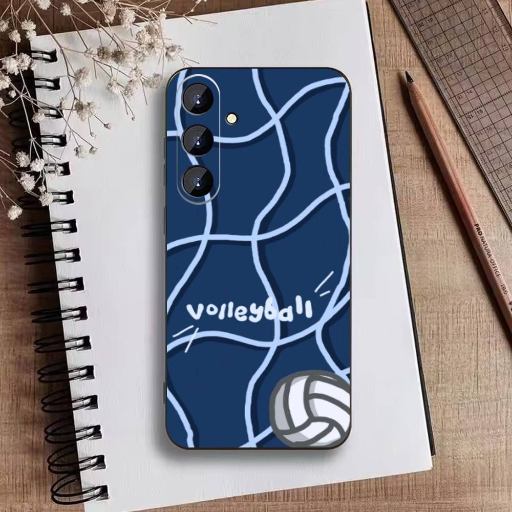 Volleyball Painted Phone Case For Samsung Galaxy A73,A21s,A22,A31,A52,A53,A71,A41Soft Black Shell