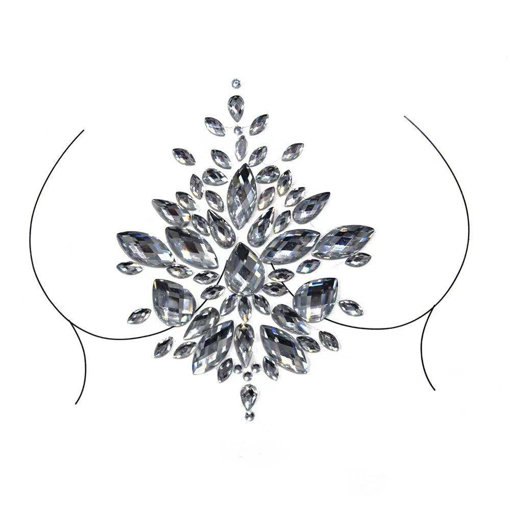 Grenzüberschreitende Karnevals-Gesichts- und Körper-Edelsteinaufkleber: Bindi-, Diamanten- und Edelsteindesigns für Performance-Make-up und Brustdekoration.
