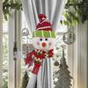 Christmas Curtain Clips Santa Snowman Retro Plaid Hooks For Hanging Decorations On Windows Doors Festival Home Party Decor