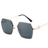 Fashion Trendy Sunglasses Women Rimless Cut Edge Polygon Shape Sun glasses for Women UV400 Protection Outdoor Sunglasses