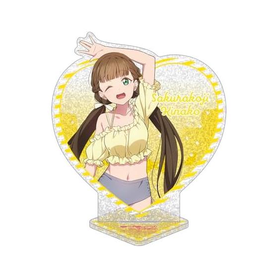 KADOKAWA Love Live! Superstar!! Heart-Shaped Glitter Acrylic Stand Kinako Sakurakoji (Note. H146 x W120mm) Swimsuit Costume