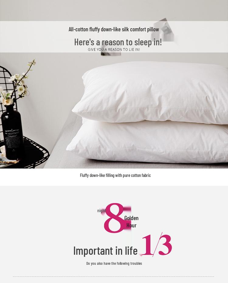 Luxury Hotel Soft Cotton Pillow Set - Neck Support (2 Pack)