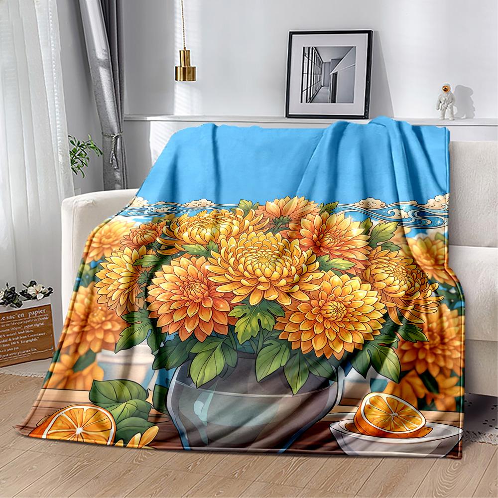 1pc Sunflower Pattern Blanket Comfortable Soft Lightweight Perfect for Travel Camping Picnics Sofa Office Bed Living Room Ideal Gift for Friends