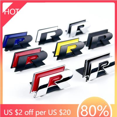BGF1 Golf 3 4 MK3 MK4 2026 Hot For VW VOLKSWAGEN 3D Metal R Badge Car Grill Emblem Stickers Decal For VW Volkswagen Jetta Bora Candy