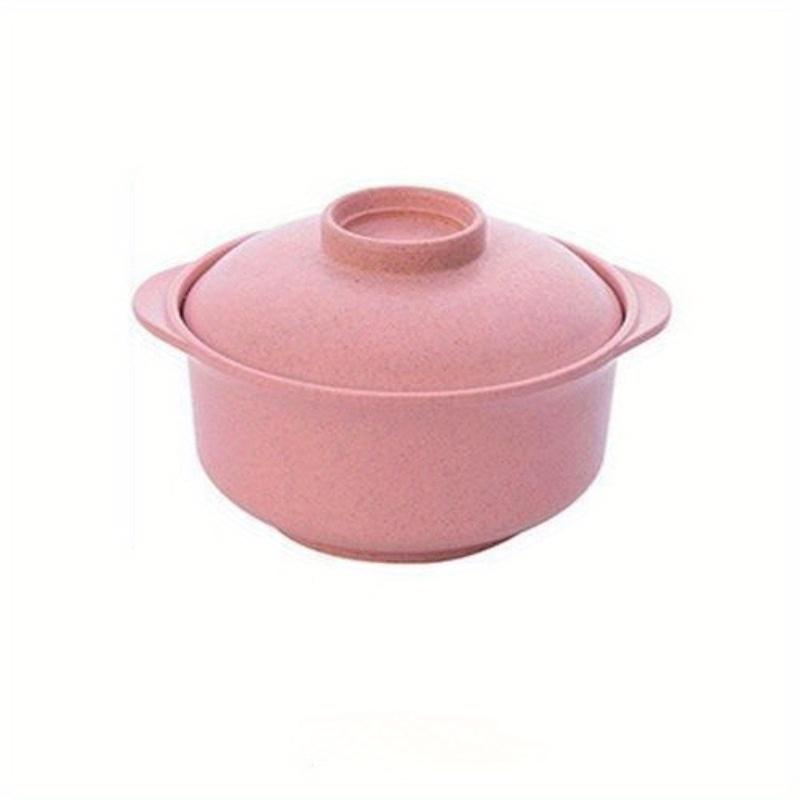 Vassoio per il pranzo Piatti Ciotola per zuppa con coperchio Stoviglie Paglia di grano naturale puro Insalata creativa Tagliatelle