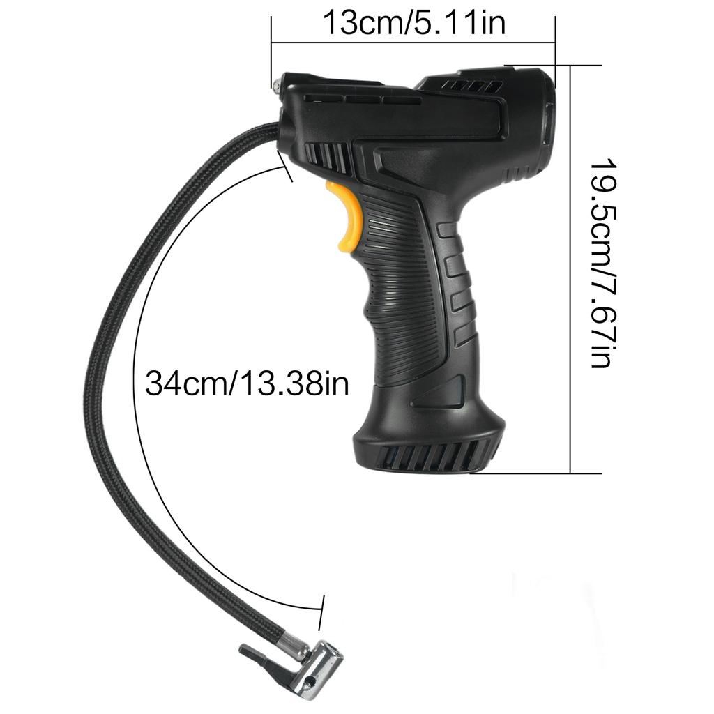 Portable Handheld Car Tire Inflator Wireless USB Rechargeable LED Display Screen Pressure Monitor Automatic Inflation