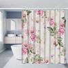 4 Piece Bathroom Decor Set With 70.8 Inch Shower Curtain Rug And Toilet Lid Cover
