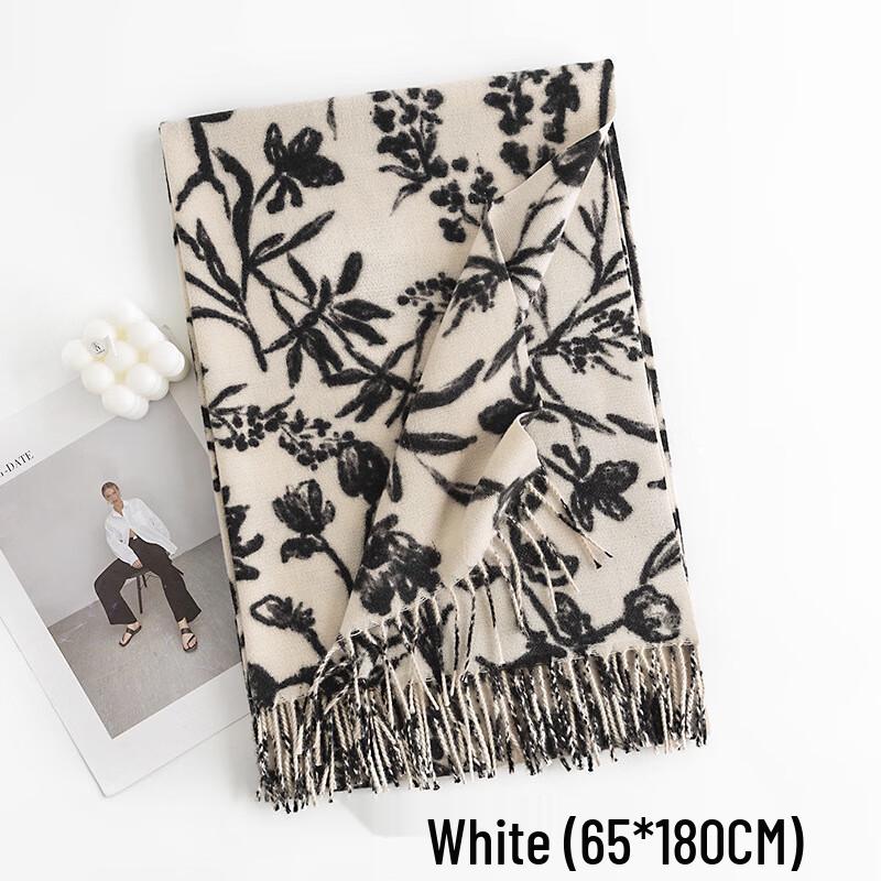 Elegant Floral Printed Imitation Cashmere Shawl Scarf