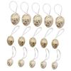 Gold Easter Egg Hanging Ornaments Set Durable Plastic Pendants for Farmhouse Garden Yard Festive Spring Party Decor