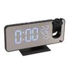 FM Radio LED Digital Smart Alarm Clock LED Digital Projection Alarm Clock for Bedroom Bedside Black