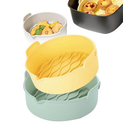 Air Fryer Silicone Baking Pan Reusable Non Stick Silicone Liner for Meats Vegetables Desserts Easy Cleanup Air Fryer Accessories