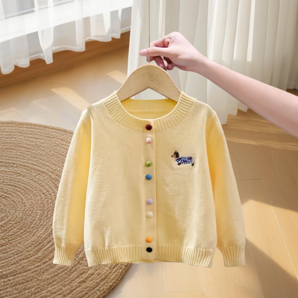 Girls Stylish Knit Cardigan - Spring/Autumn 2026 Collection 90cm жёлтый