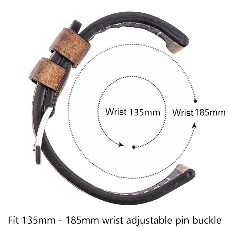 Watchband Handmade Leather Watch Strap Band Retro Cowhide Design In Black Brown Red Fits 22mm 24mm Watches Buckle Fastening Watchbands