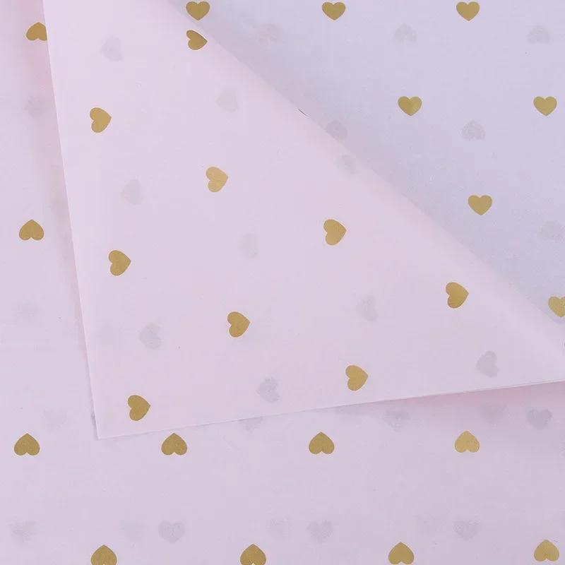 10 Sheets/lot 50*70 Cm Gift Wrapping Paper DIY Handmade Craft Star Love Dot Pattern Tissue Paper Floral Packaging Material
