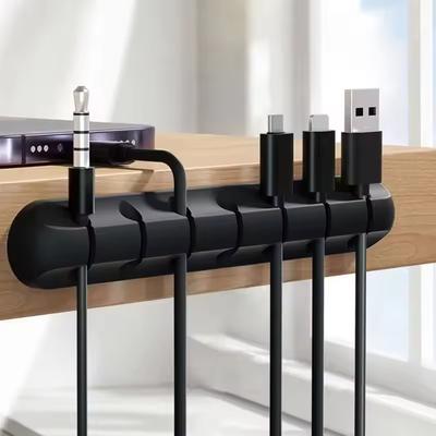 Cable Organizer Management Wire Holder Flexible USB Cable Winder Tidy Silicone Clips for Mouse Keyboard Earphone Protector Clip