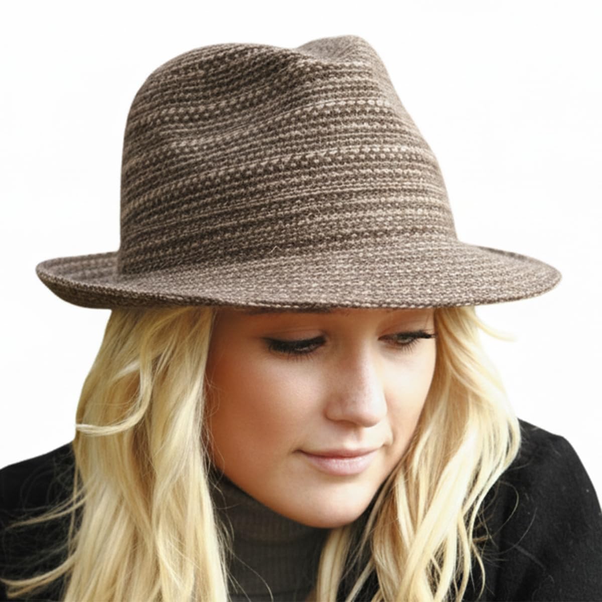 Sunglobe Fedora Фетровая Ангора Вязаная Западная Шляпа Женская Шляпа, Шляпа, Шляпа, Шляпа, Ковбойская/Ковбойская Шляпа, 10-Галлонная