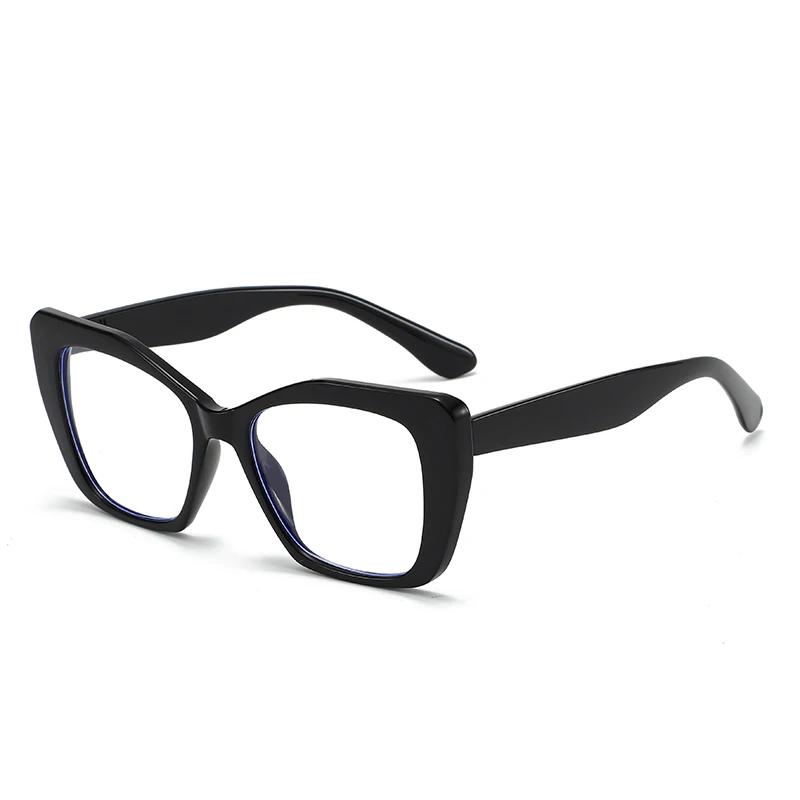 Modische Katzenaugen-Lesebrille mit Blaulichtfilter für Damen, Retro, großes Gestell, dekorative Weitsichtigkeitsbrille, Color-Blocking-Brille