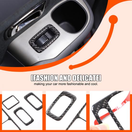 Soft Carbon Fiber Window Lift Switch Button Trim Sticker for Honda Pilot 2003-08