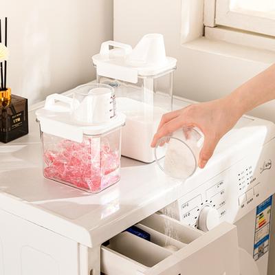 Household Storage Box, Laundry Detergent Storage Bucket, Carrying Scale Cup, Grain Moisture-Proof Sealed Can, Pet Storage Bucket