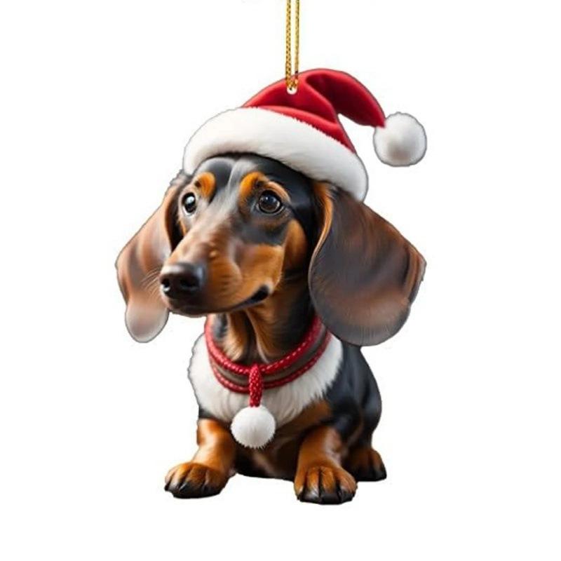 Hanging Pendant Car Xmas Tree Ornament Dog Ornaments Hanging Dog Hanging Pendant For Pet Lovers Christmas Seasonal Display