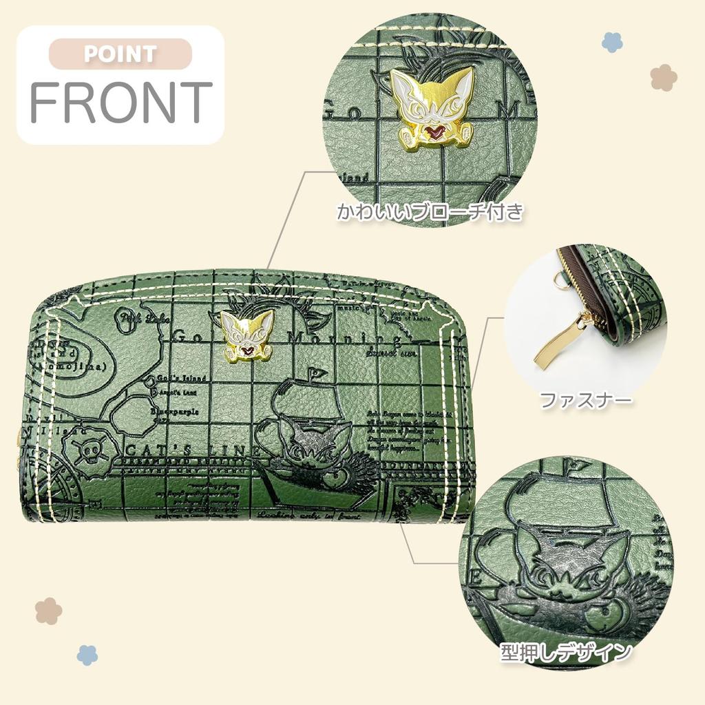 Bebe Dayan Wallet for Women and Bebe Dayan Cat Cute Cat Wachifield Nautical Chart K-PARTS "Compass Rose" Zip-Around Girls, Design, Accessories, Gift,