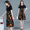 Elegant Summer Plus-Size Printed Dress for Stylish Middle-Aged Women
