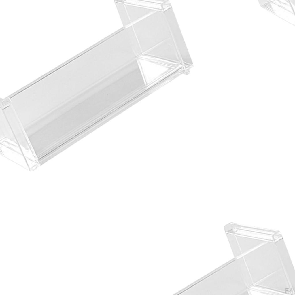 4 Pack Clear Cosmetic Display Stand, Simple Desktop Decoration Storage Holder Badges Figurines