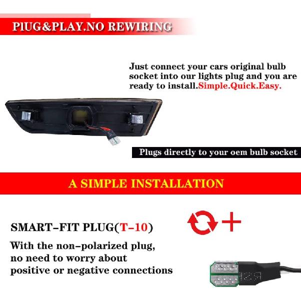 GTINTHEBOX Compatible with 2003 2004 2005 2006 2007 Infiniti G35 2D Coupe D Front Side Marker Light Smoked Lens Amber LED Fender Lamp