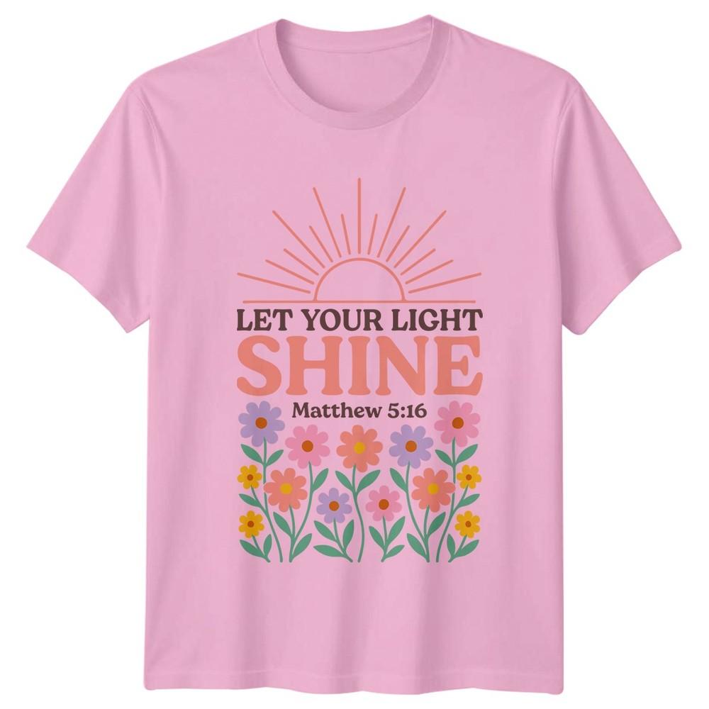 Let Your Light Shine Matthew TShirt Floral Retro Faith Birthday