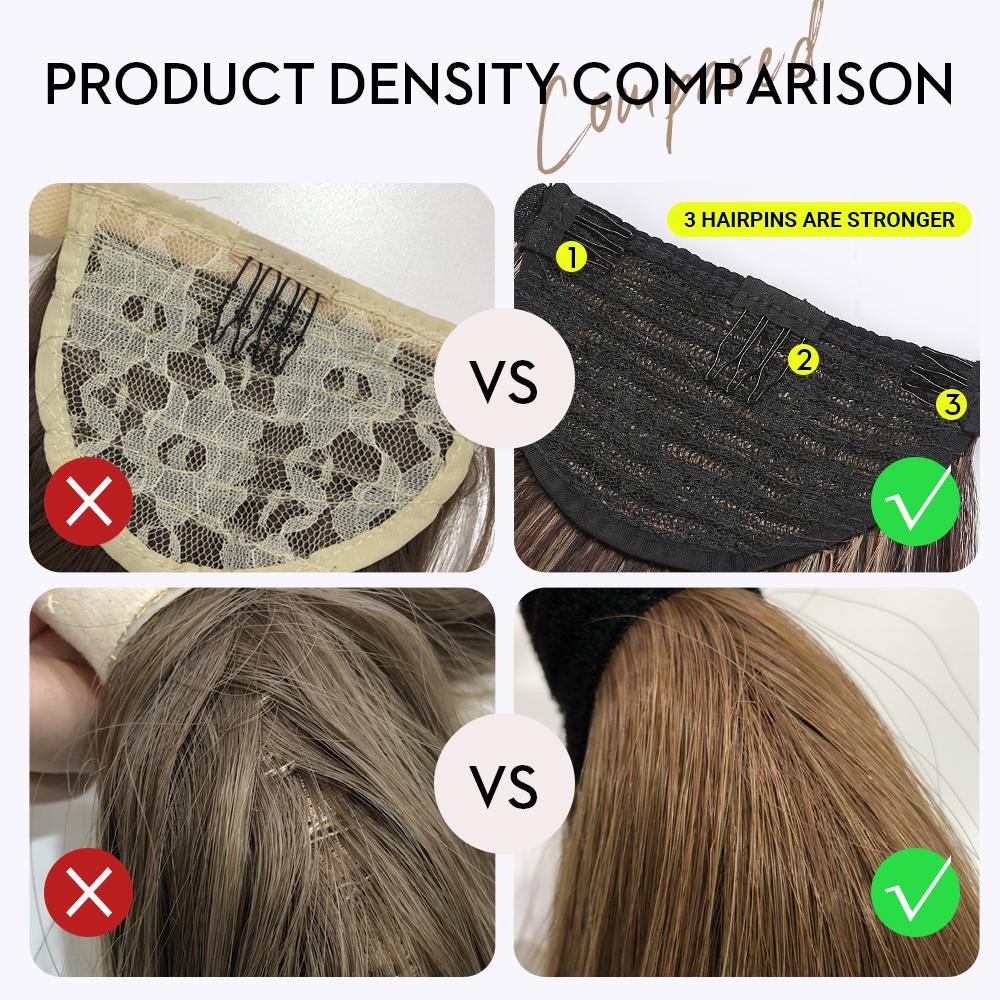 EASIHAIR Long Straight Wrap Around Clip In Ponytail Hair Extension Synthetic Pony Tail Fake Hair Brown Blonde False Afro Hairpieces Wig