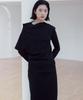 Yutosiseu Hairy Layered Long Skirt(Black)