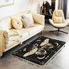 Erosebridal Moth Skull Moon Area Rug 4'11" X 3'3" Bohemian Stars Exotic Living Room Rugs Starry Sky Mysterious Decorative Carpet Black and W