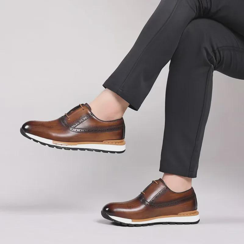 Men's Genuine Leather Casual & Business Fashion Sports Shoes