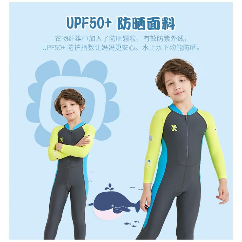 Kinder UV-Schutz Langarm Einteiler Rash Guard Badeanzug Schwimmen Tauchen Wassersport
