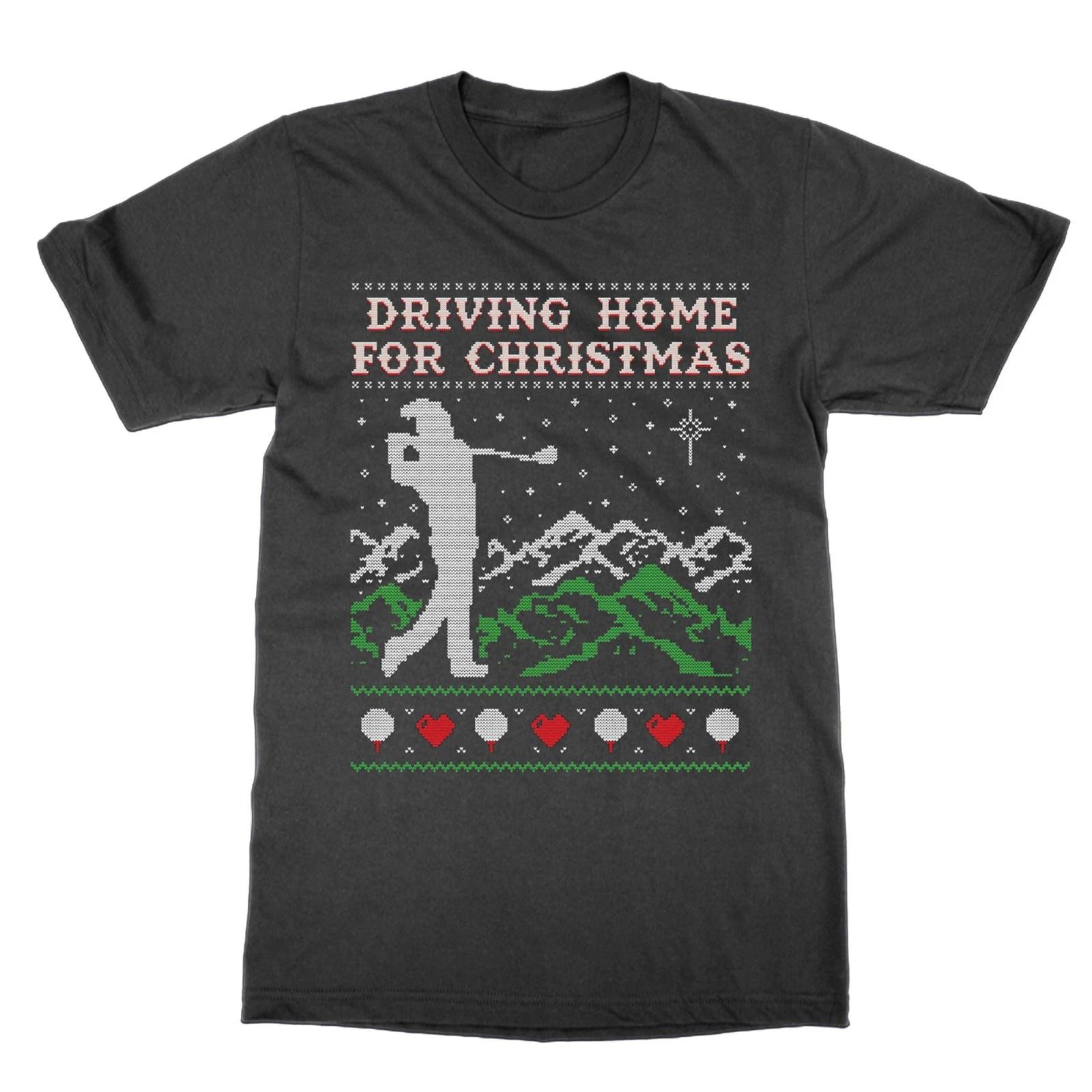Driving Home for christmas Golf t-shirt funny golfing shirt christmas top xmas S