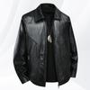 Men's Plus Size Leather Jacket - Autumn/Winter Loose Fit with Turn-down Collar