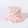 Unisex Bucket Hat Striped Women Men Fishing Fisherman Hat Autumn Winter Faux Fur Wool Outdoor Warm Panama Cap
