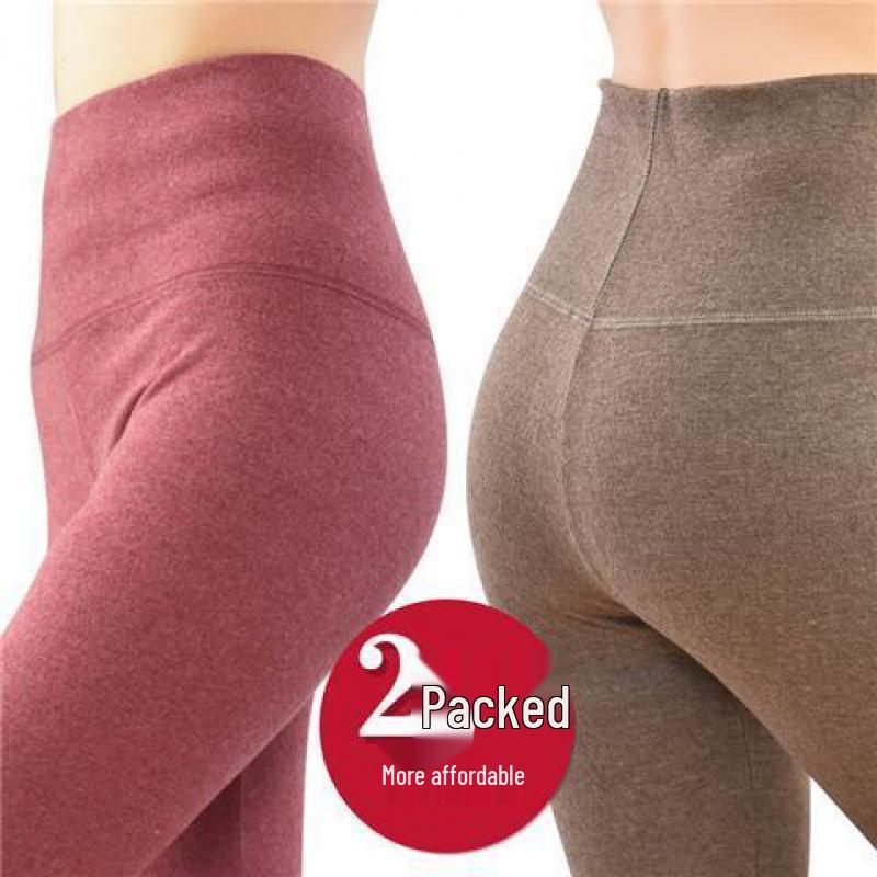 High Waist Thermal Knee-Lined Leggings for Women - Thick, Fleece-Lined, Winter Warmth and Body Shaping.