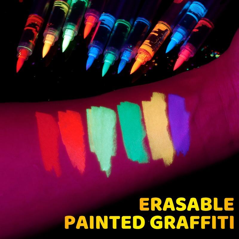 1PACK luminous body painting pen face color washable face graffiti makeup pen festival party atmosphere luminous pen