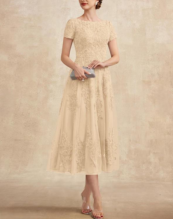 2026 Elegantes Spitzen-Patchwork-Abendkleid in Übergröße