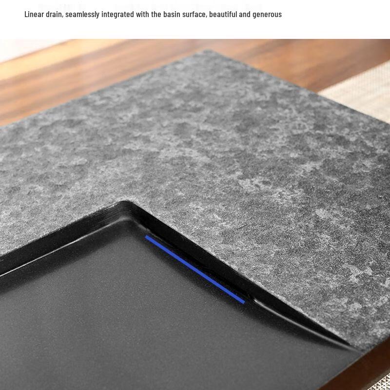 Modern Natural Black Gold Stone Tea Tray