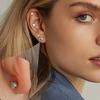 12 Pairs Stainless Steel Earrings Hypoallergenic 20G Medical Steel Cartilage Opal CZ Pearls Sleeping Earrings