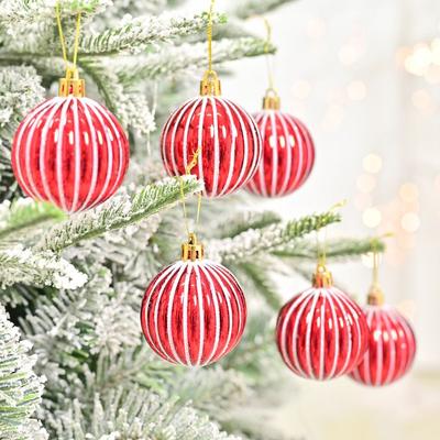 Plastic Painted Ball Christmas Tree Ornament DIY Crafts New Year Christmas Balls Pendant Hanging Ornament Gifts Boxes