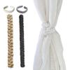 Natural Fiber Curtain Tie Set of 4 Woven Rope Window Drape Tiebacks Decoration